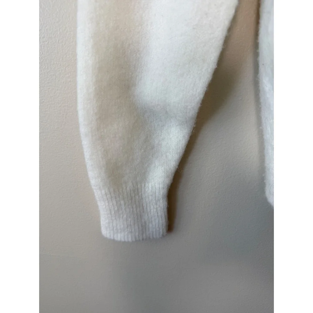 J Crew Women's Ivory LOL Varsity‎ Patch Crew Neck Pullover Sweater Small Cute